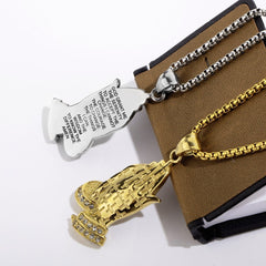Stainless Steel Praying Hands Necklace