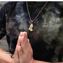 Stainless Steel Praying Hands Necklace