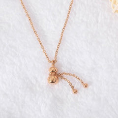 Stainless Steel Rose Gold Gourd Necklace