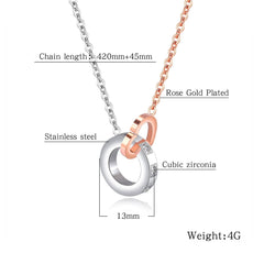 Love Asymmetric Stainless Steel Engagement Necklace For Women