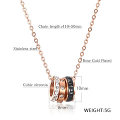Rose Gold Triple Ring Necklace Necklace