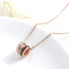 Rose Gold Triple Ring Necklace Necklace