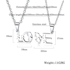 Stainless Steel Love Necklaces For Couples