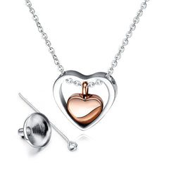 Stainless Steel Heart Urn Necklace