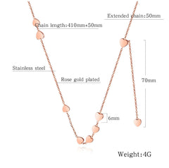 Steel Rose Gold Clavicle Chain Necklace