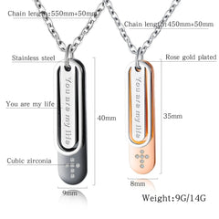 Stainless Steel Couple Friendship Necklace