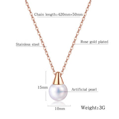 Rose Gold Pearl Necklace