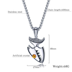 Stainless Steel Silver Shark Necklace