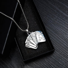 Stainless Steel Playing Cards Necklaces