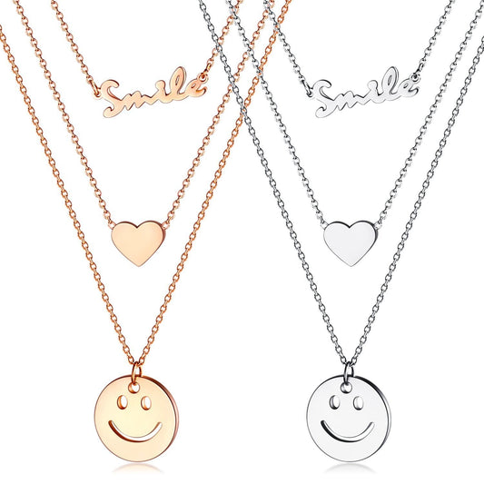 Stainless Steel Multi Layered Chain Necklace