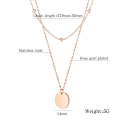 Stainless Steel Double Layer Disk Necklaces