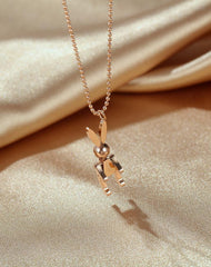 Stainless Steel Rose Gold Lucky Rabbit Necklace