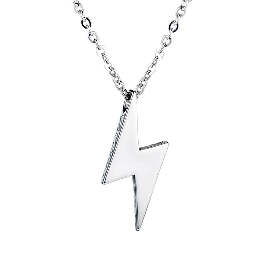 Stainless Steel Lightning Bolt Necklace