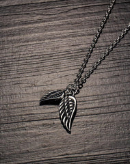Stainless Steel Retro Angel Wing Necklace