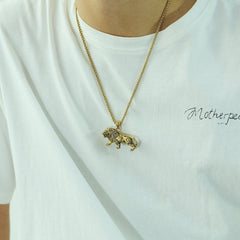 Stainless Steel Men'S Lion Necklace