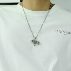 Stainless Steel Men Lion Necklace