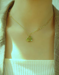 Steel Gold Women Heart Choker Necklace