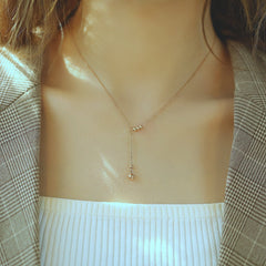 Steel Balls Y Shaped Necklace