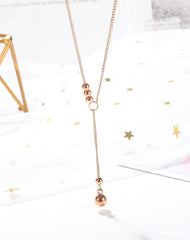 Steel Balls Y Shaped Necklace