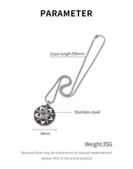 Stainless Steel Vintage Circle Round Necklace For Men