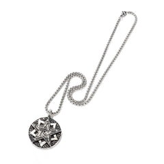 Stainless Steel Vintage Circle Round Necklace For Men