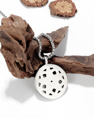 Stainless Steel Vintage Circle Round Necklace For Men