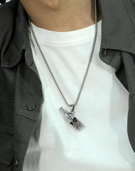 Stainless Steel Wine Bottle Skull Necklace