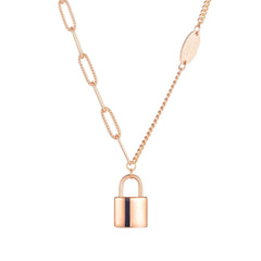 Stainless Steel Lock Chain Necklace