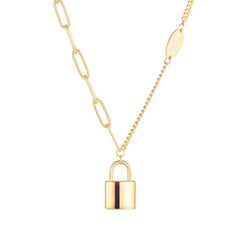 Stainless Steel Lock Chain Necklace