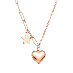Stainless Steel Love Heart Chain Necklace