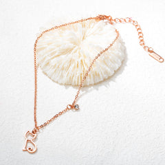 Stainless Steel Rose Gold Cat Anklet