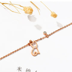 Stainless Steel Rose Gold Cat Anklet