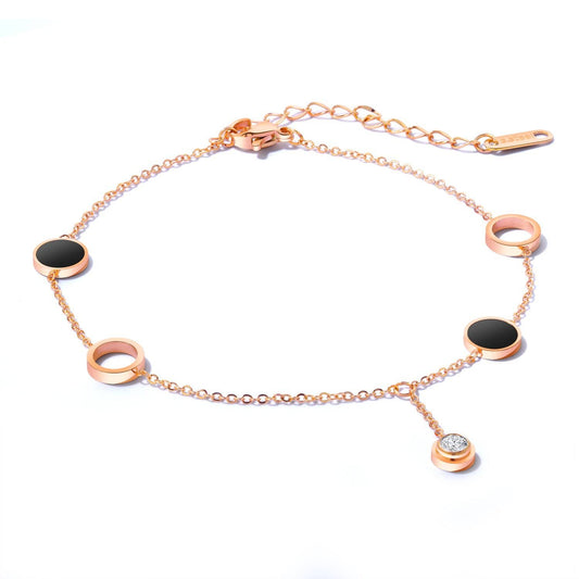 Stainless Steel Rose Gold Acrylic Anklet For Women