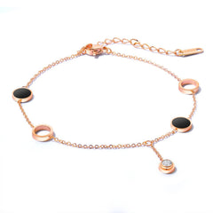 Stainless Steel Rose Gold Acrylic Anklet For Women