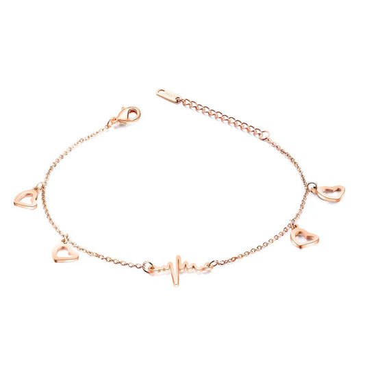 Stainless Steel Rose Gold Chain Anklet