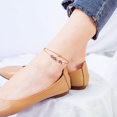 Stainless Steel Rose Gold CZ Anklet Bracelet