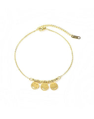 Steel Gold Smiley Face Anklet