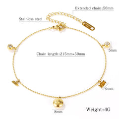 Stainless Steel Rose Gold Kiss Me Anklet Bracelet