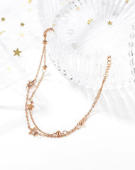 Stainless Steel Rose Gold Double Anklet