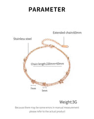 Stainless Steel Rose Gold Double Anklet