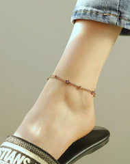 Stainless Steel Rose Gold Double Anklet