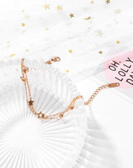 Stainless Steel Rose Gold Double Anklet