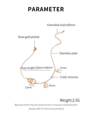 Women Double Circle Chain Anklet Bracelet