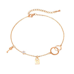 Women Double Circle Chain Anklet Bracelet
