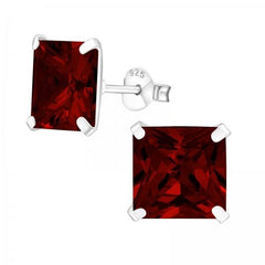 Silver Square Stud Earrings