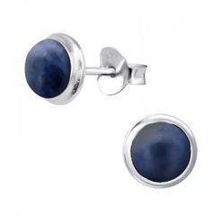 Silver Genuine stone Sodalite Earrings