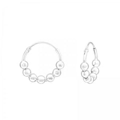 Silver Bali Hoop Earrings