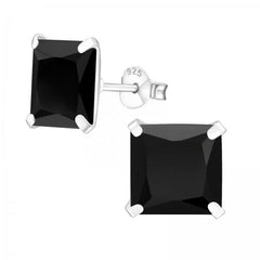 Silver Square Stud Earrings