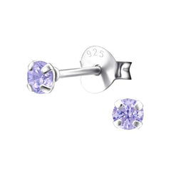 Sterling Silver birthstone Stud Earrings