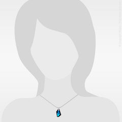 Sterling Silver Bermuda Blue Crystal Pendant Necklace